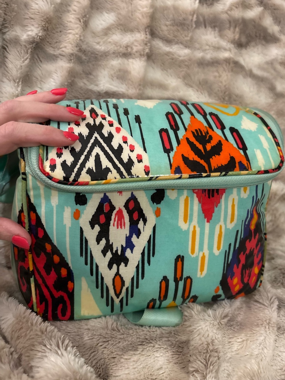 Vera Bradley Tutti Frutti Lunchbox with long crossbody strap